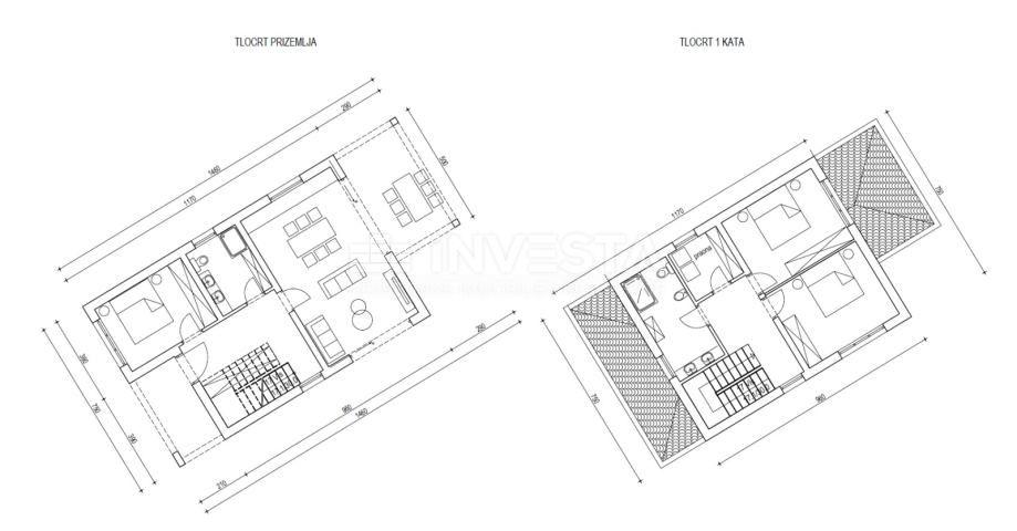 Vodnjan, Baugrundstück 418m² mit Projekt für ein Haus 174m²