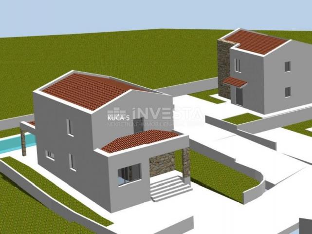 Vodnjan, surroundings - five building plots with a project for house construction