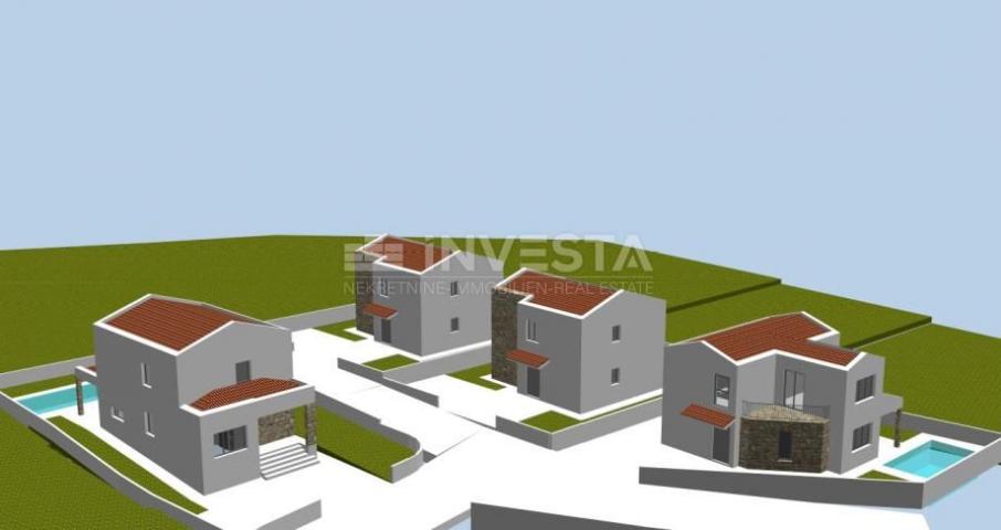 Vodnjan, surroundings - five building plots with a project for house construction