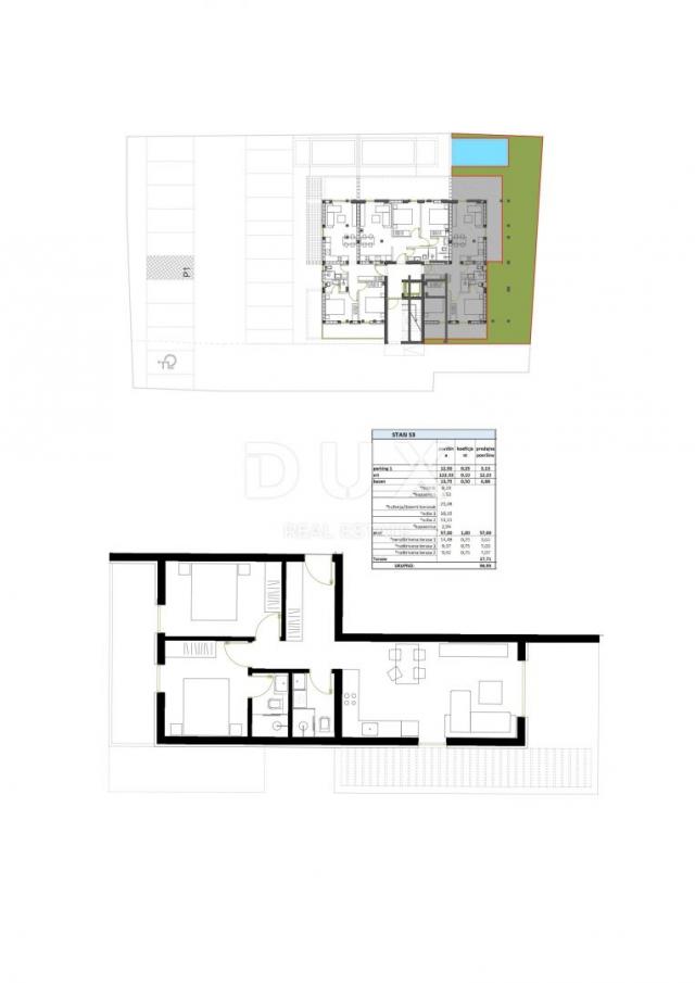 ZADAR, NIN - Apartment with swimming pool under construction near the sea S3