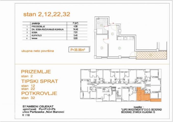 Jednoiposoban stan u novogradnji u Novim Banovcima, 39m2