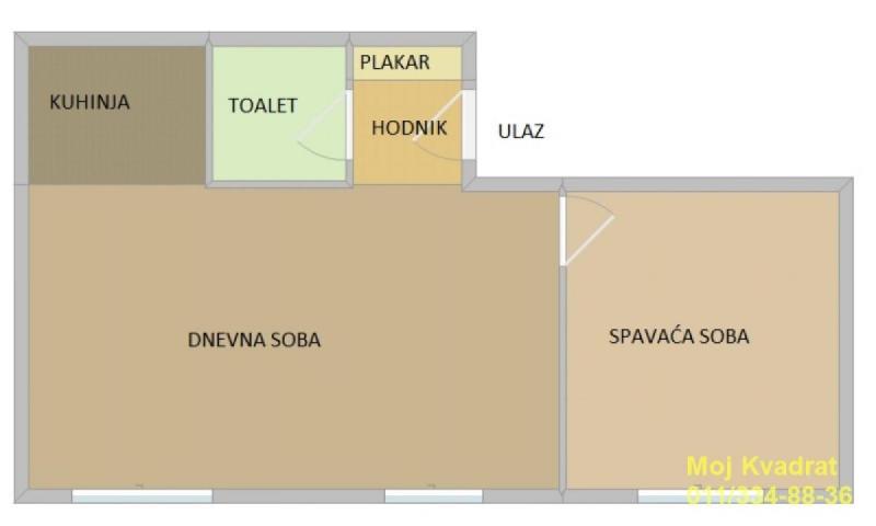 Zemun, Donji grad - Dobanovačka, 42m2