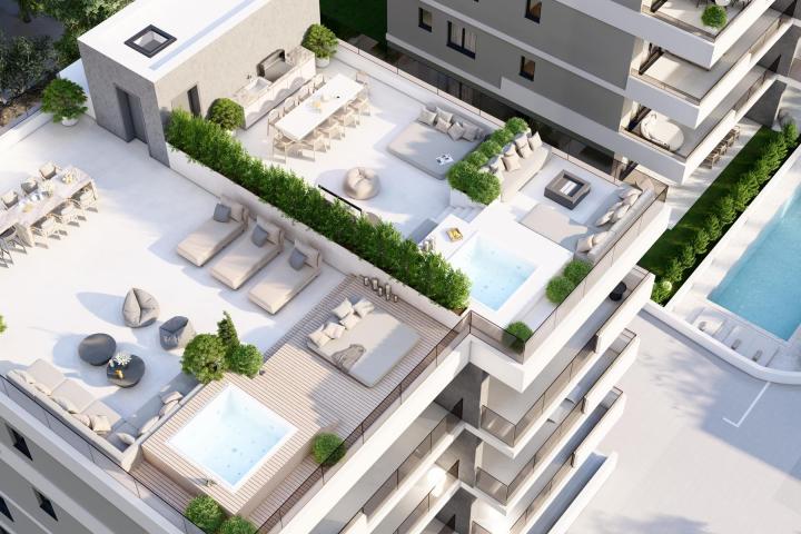 Čiovo, Okrug Gornji, trosoban penthouse s krovnom terasom NKP 126, 55 m2