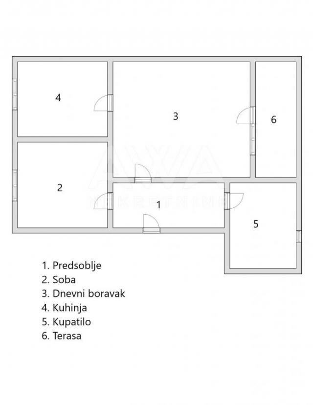 Apatin. Centar. Dvosoban stan, 46m2, II Sprat