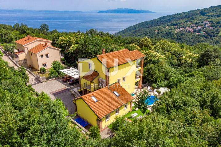 OPATIJA, BREGI - Vila novogradnja u mediteranskom stilu s dvije stambene jedinice, bazenom, gostinjs