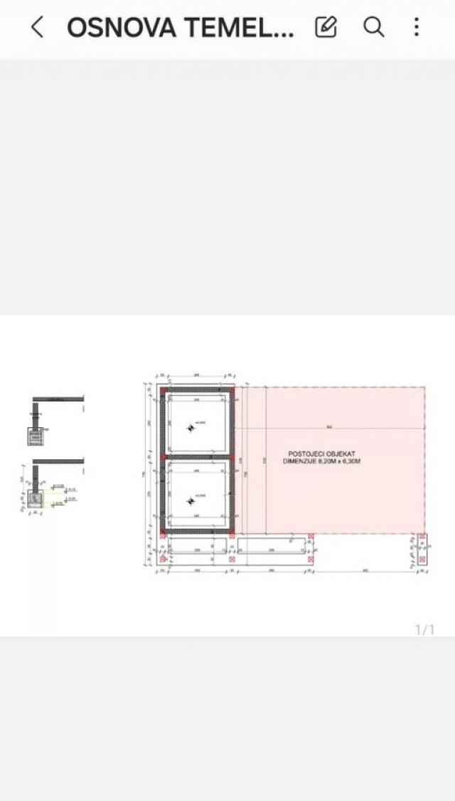 Urbanized Plot of 3260m2 with House Under Construction in Kotor, Kavac, Sea View of Tivat Bay