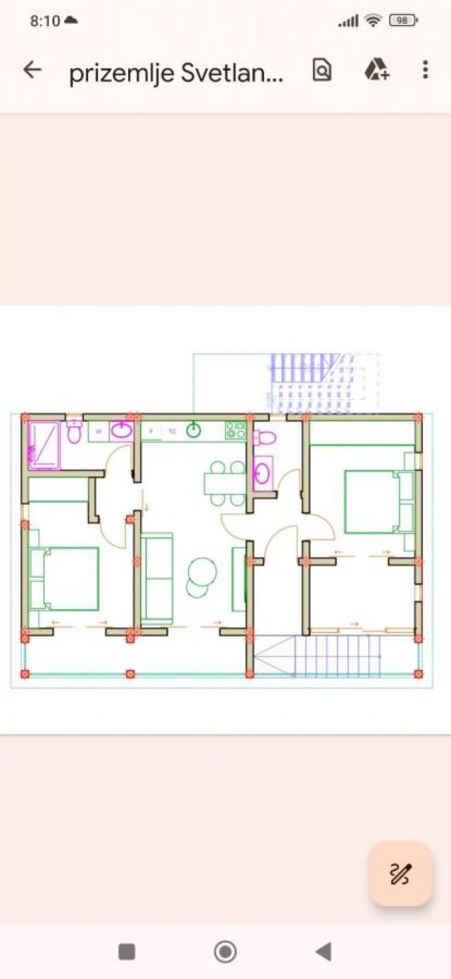 Urbanized Plot of 3260m2 with House Under Construction in Kotor, Kavac, Sea View of Tivat Bay