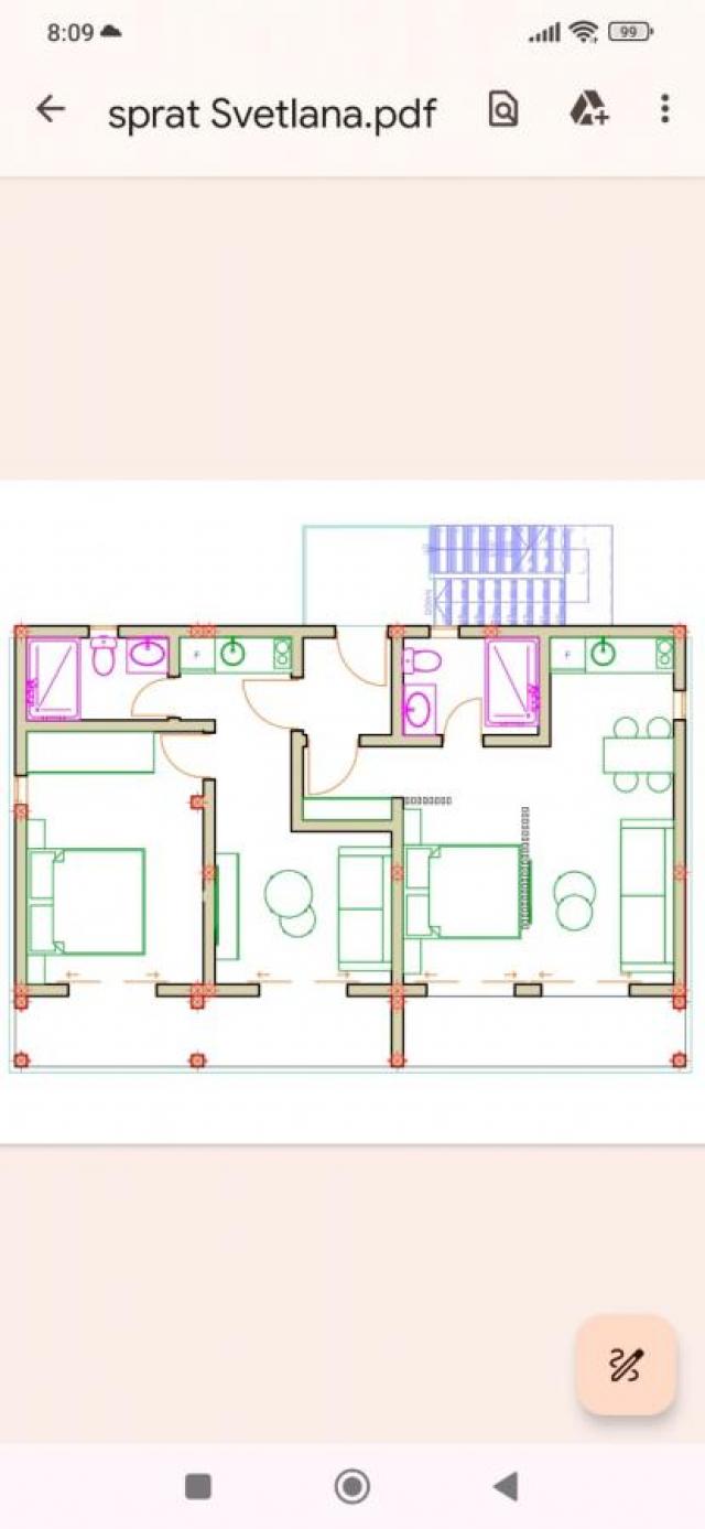 Urbanized Plot of 3260m2 with House Under Construction in Kotor, Kavac, Sea View of Tivat Bay