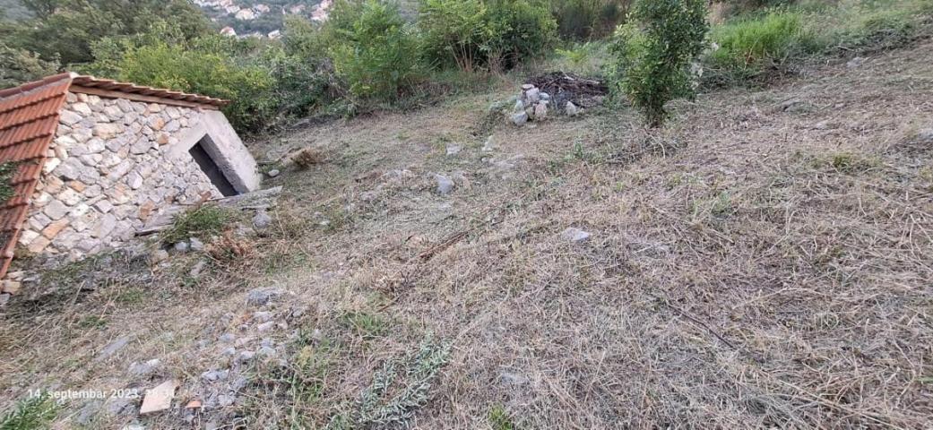 Urbanized Plot of 3260m2 with House Under Construction in Kotor, Kavac, Sea View of Tivat Bay