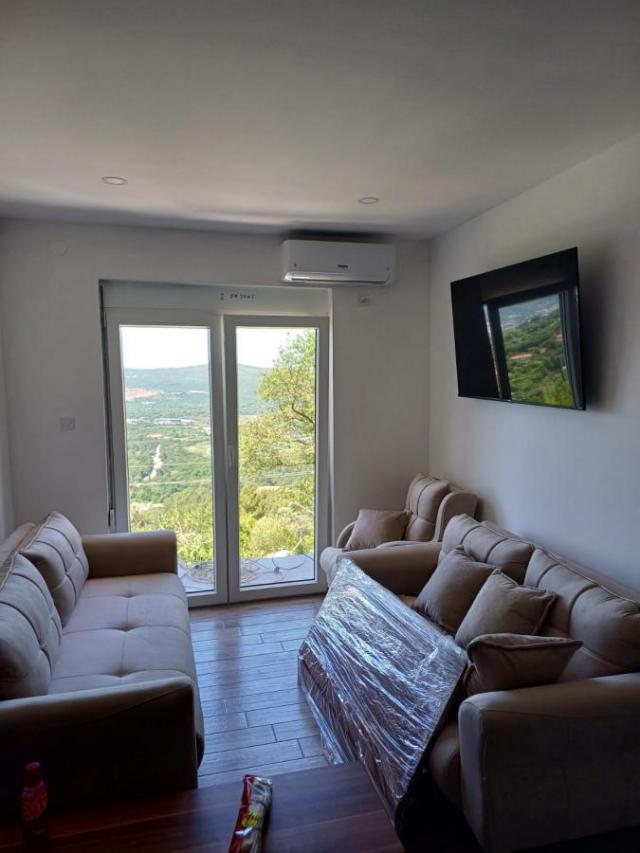 Urbanized Plot of 3260m2 with House Under Construction in Kotor, Kavac, Sea View of Tivat Bay