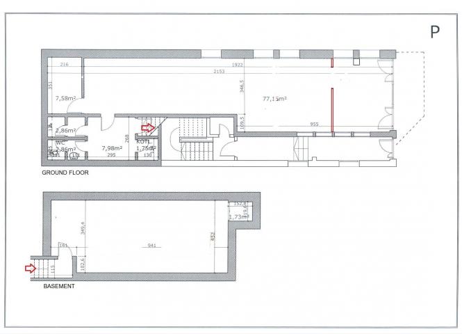 Poslovni prostor 149 m2 u prizemlju sa dodatnim skladišnim prostorom 70 m2 u suterenu, Lekino brdo B