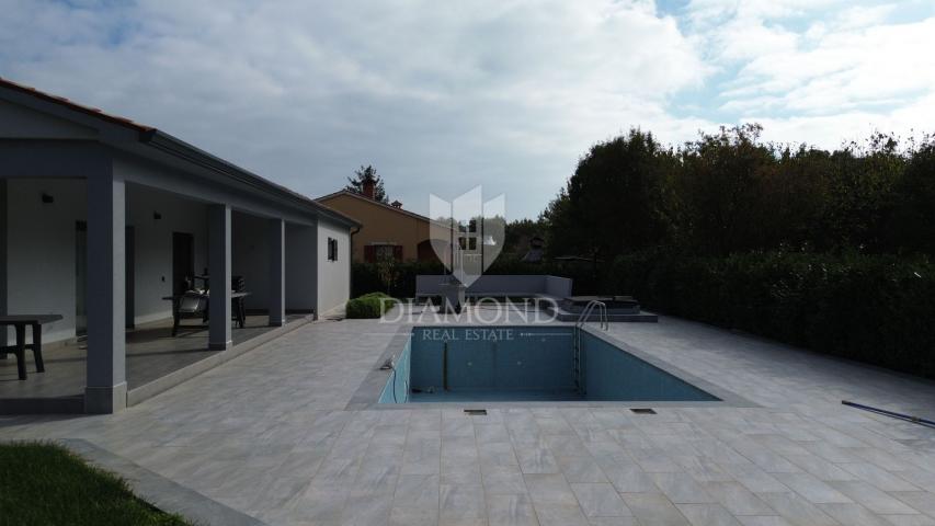 Modern one-story house with a swimming pool