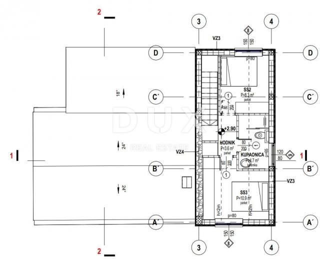 ISTRA, ŠTOKOVCI - Vila s bazenom u Roh-bau fazi + građevinsko zemljište 550 m2