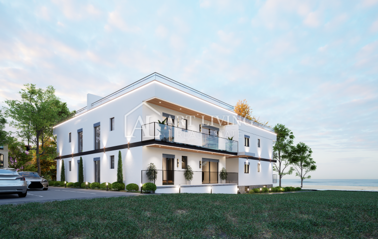 Istrien, Umag - Umgebung - moderne Wohnung im Erdgeschoss mit Blick auf das Meer - NEUBAU