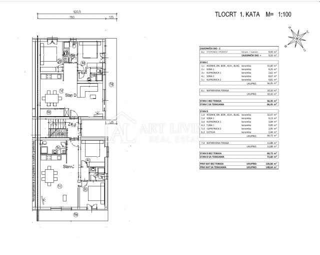 Istrien, Umag - Umgebung - attraktive Wohnung mit Dachterrasse und Meerblick - NEUBAU