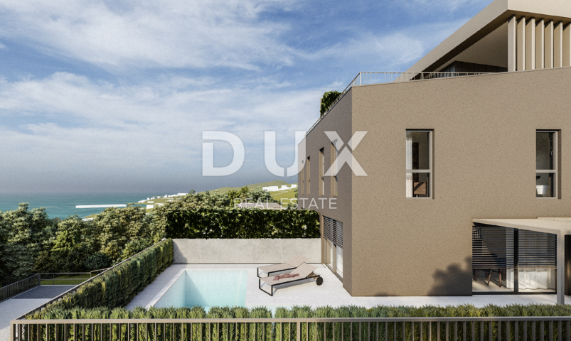 RIJEKA, KOSTRENA – exklusive Wohnung mit Pool – Neubau mit Panoramablick auf das Meer! GELEGENHEIT!