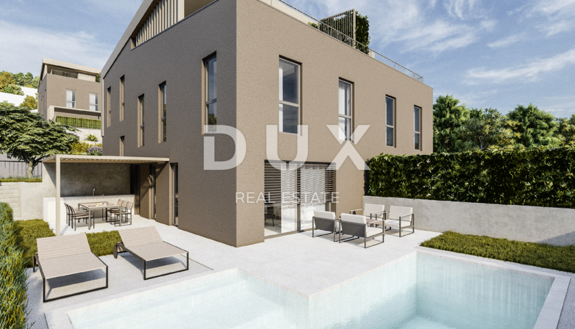 RIJEKA, KOSTRENA – exklusive Wohnung mit Pool – Neubau mit Panoramablick auf das Meer! GELEGENHEIT!