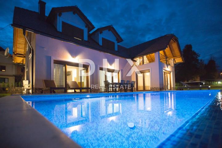 OGULIN - An attractive villa with a swimming pool and rich entertainment content, first row by the l