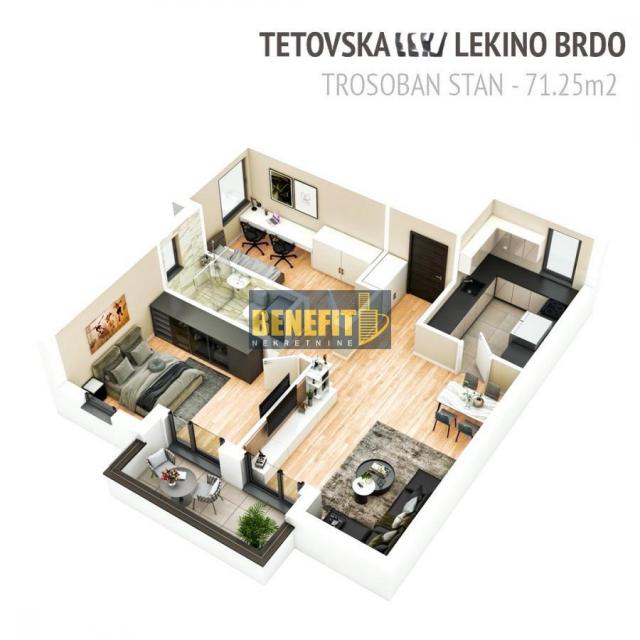 Lekino brdo - 30 stan, 71. 25m2, novogradnja