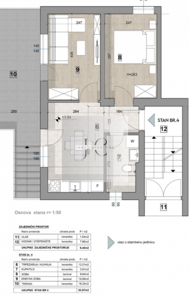 Na prodaju lux trosoban stan na Klisi, 54m2