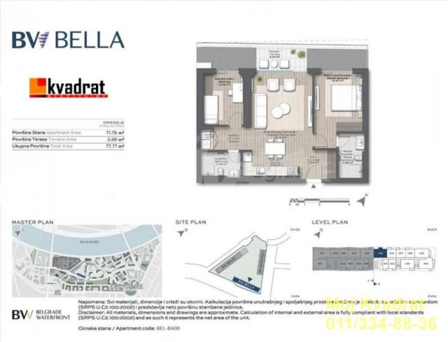 Savski venac, Belgrade Waterfront - BW Bella, 78m2 - the essence of the DOLCE VITA philosophy