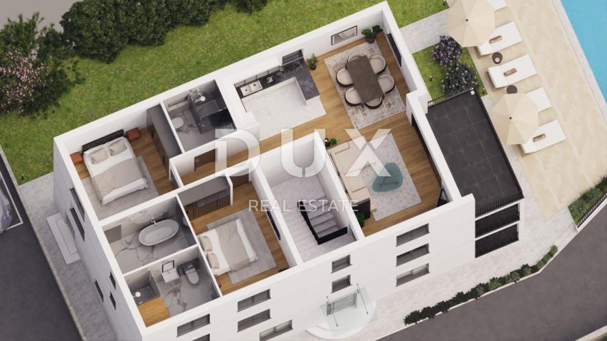 OPATIJA, IKA - larger apartment in a new building with a pool, a separate terrace and a beautiful vi