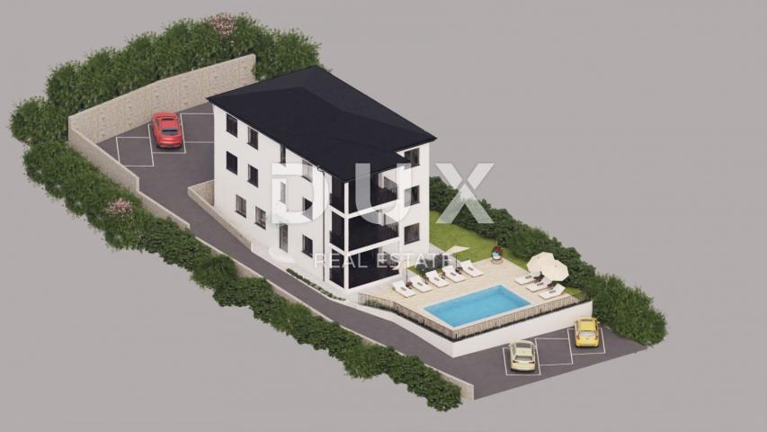 OPATIJA, IKA - a larger apartment in a new building with a pool, a separate terrace and a beautiful 