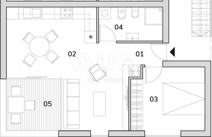 ISTRIEN, NOVIGRAD - 1BR + 1BR Apartment in einem neuen Gebäude in Strandnähe