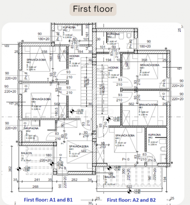 Neu gebaute Doppelhaushälfte, 400 Meter vom Meer entfernt!