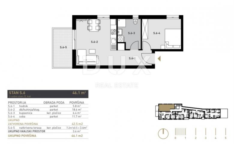 ZAGREB, DONJA DUBRAVA - new building, apartment S6 46.1 m²