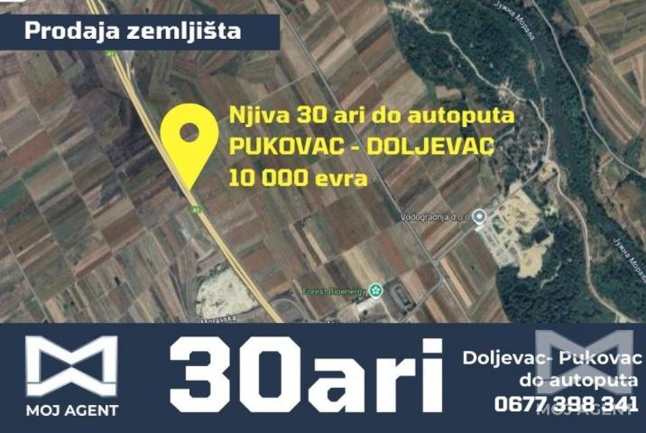 Doljevac - Pukovac do autoputa zemljište 30 ari