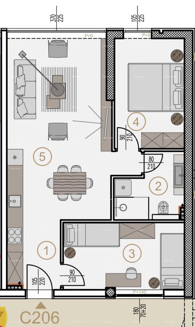 Apartment Apartments for sale in a new commercial and residential project, Poreč