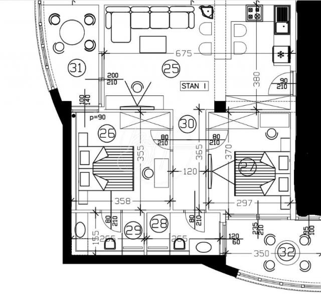 Wohnung Veli vrh, Pula, 75,36m2