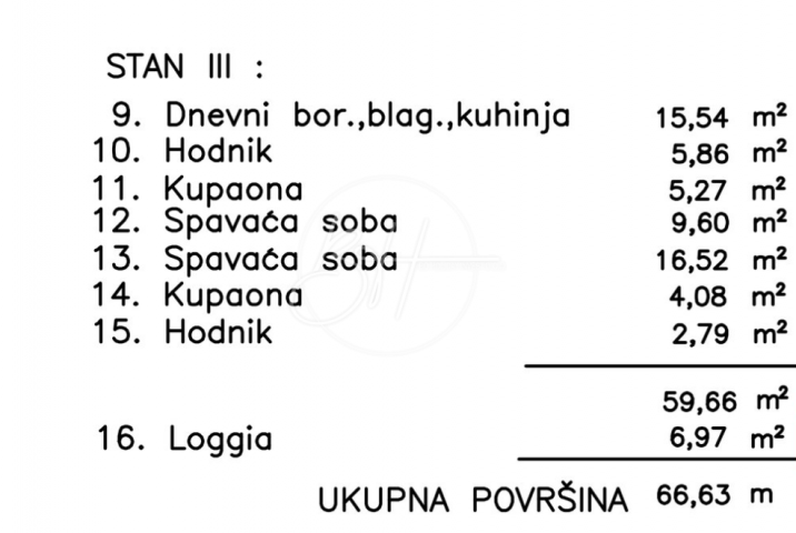 Novogradnja - stan 2S + DB, Veli Vrh