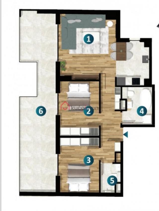 Smart home Penthouse, lux, podno grejanje, terasa