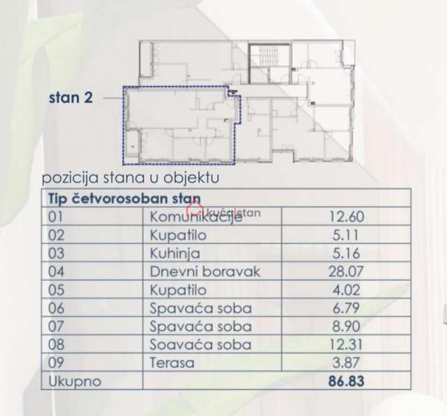 4. 0, idealan raspored, multi split, lux