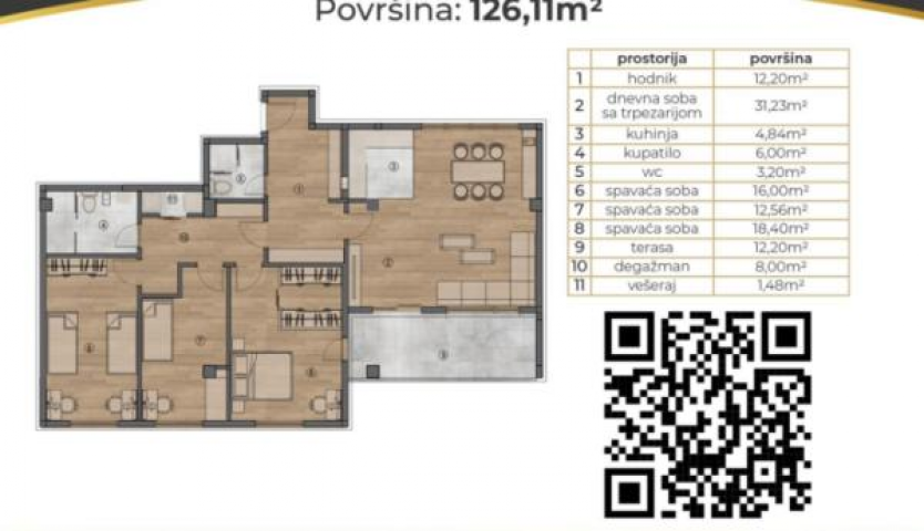 Pametna zgrada, nov troiposoban stan sa PDV-om, Pantelej ID#4526