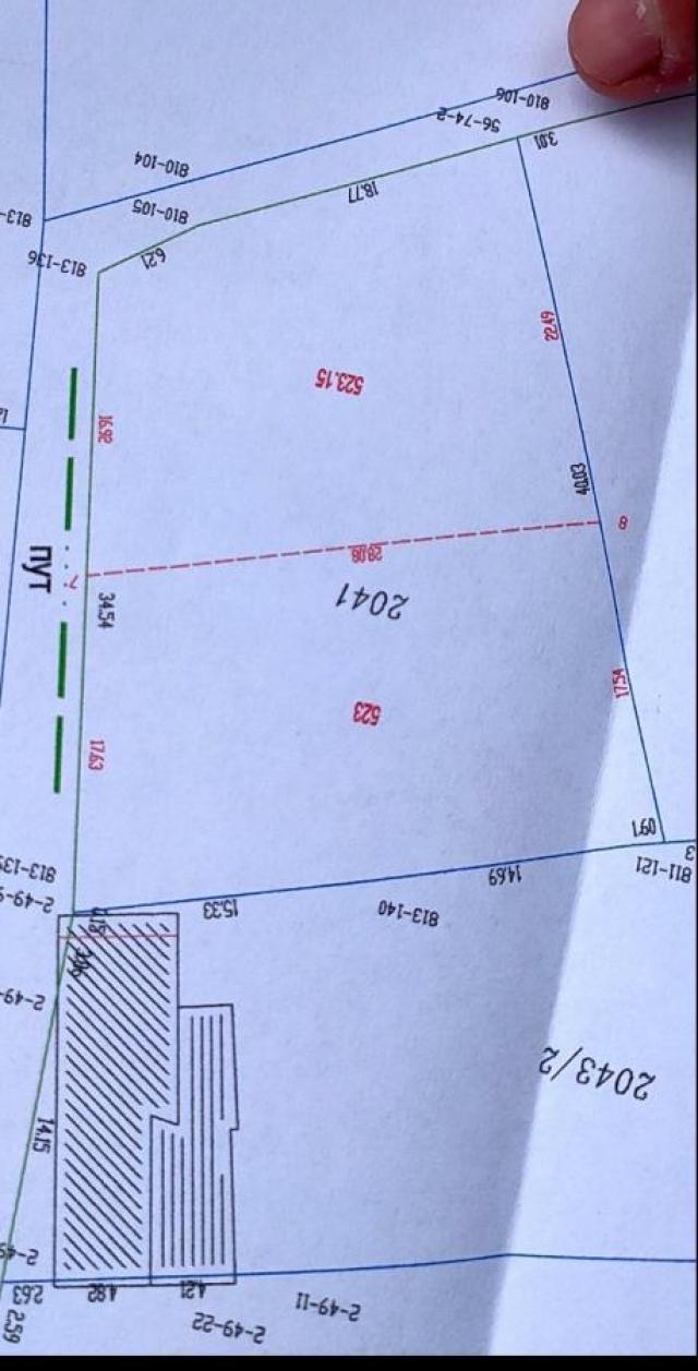 Građevinski plac 503m Popovica kod Mošine Vile Slavujeva ulica