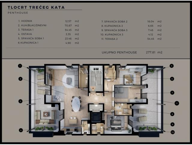 Poreč area, Istria - luxury penthouse 277m2 with elevator