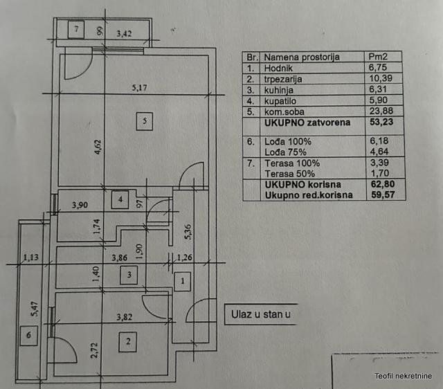 ZEMUN ZEMUN CENTAR 63m2 , (L)+T , 189000e