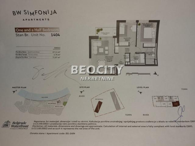 Savski venac, Beograd na vodi, Simfonija I, 3.0, 72m2, 450000EUR Sa garažnim mestom 