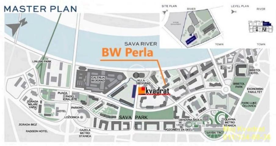 Savski venac, Beograd na vodi - BW Perla, 148m2 - DIREKTAN POGLED NA REKU - BISER PRESTIŽA