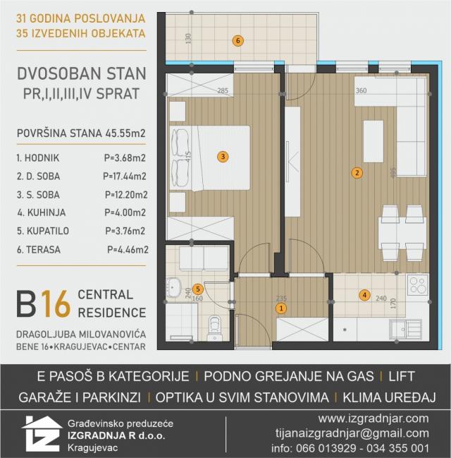 Direktna prodaja stana u izgradnji - Beneova br. 16 i 18-CENTAR KRAGUJEVCA