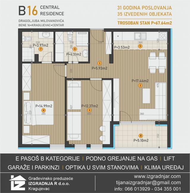 Direktna prodaja stana u izgradnji - Beneova br. 16 i 18-CENTAR KRAGUJEVCA
