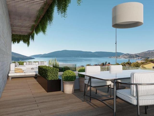 Jednosoban stan 43.18m2 u novom stambenom kompleksu sa bazenom-Kumbor, Herceg Novi