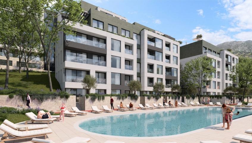 Jednosoban stan (44.97m²) u novom kompleksu sa bazenom – Tivat, Mrčevac