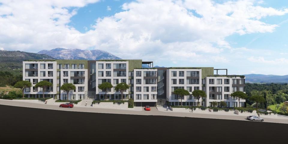 Jednosoban stan (44.92m² + 23.04m2 terase) u novom kompleksu sa bazenom – Tivat, Mrčevac