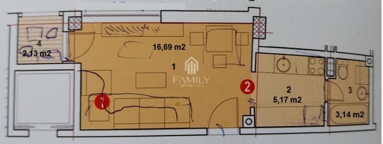 Jednosoban 28 m², Grbavica, Novi Sad, 5. sprat