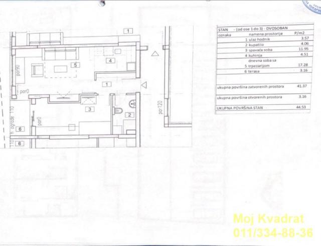 Čukarica, Banovo brdo - Karpoševa, 45m2