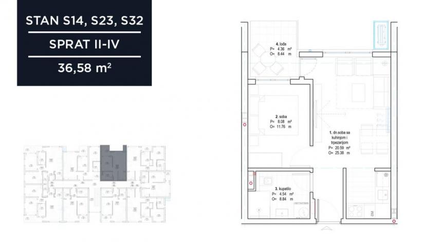 NOVOGRADNJA - JEDNOIPOSOBAN, 36.58m2 - PANTELEJ (NIŠ)